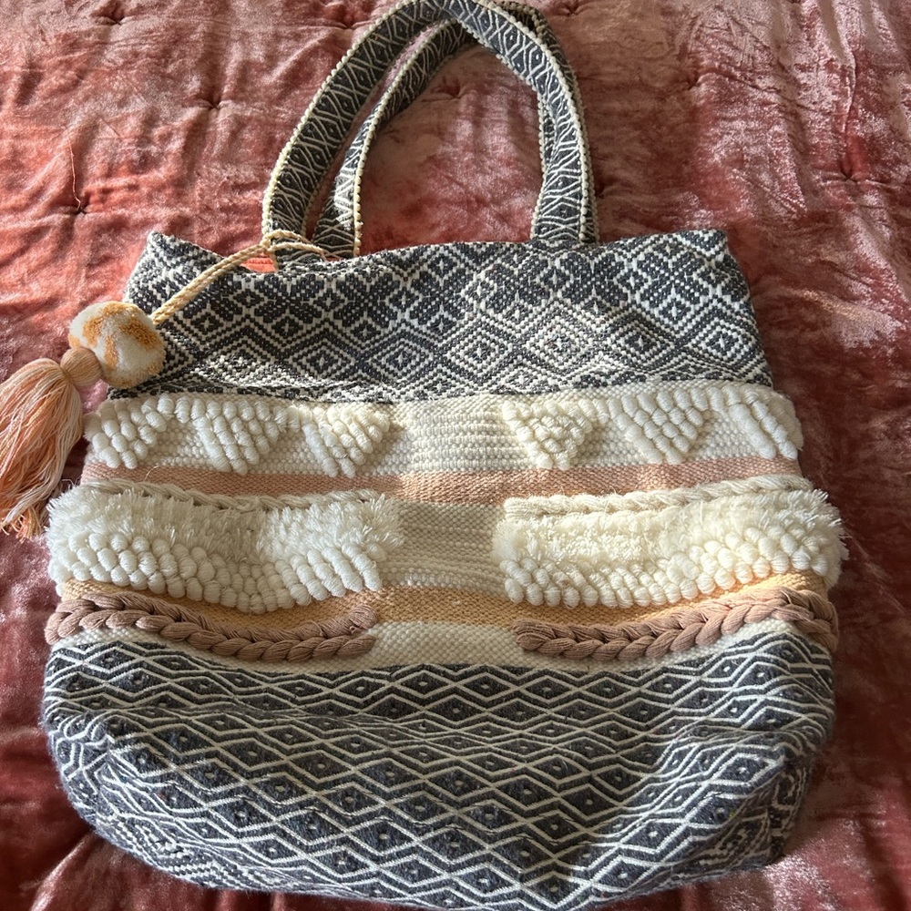 Boho woven tote—
